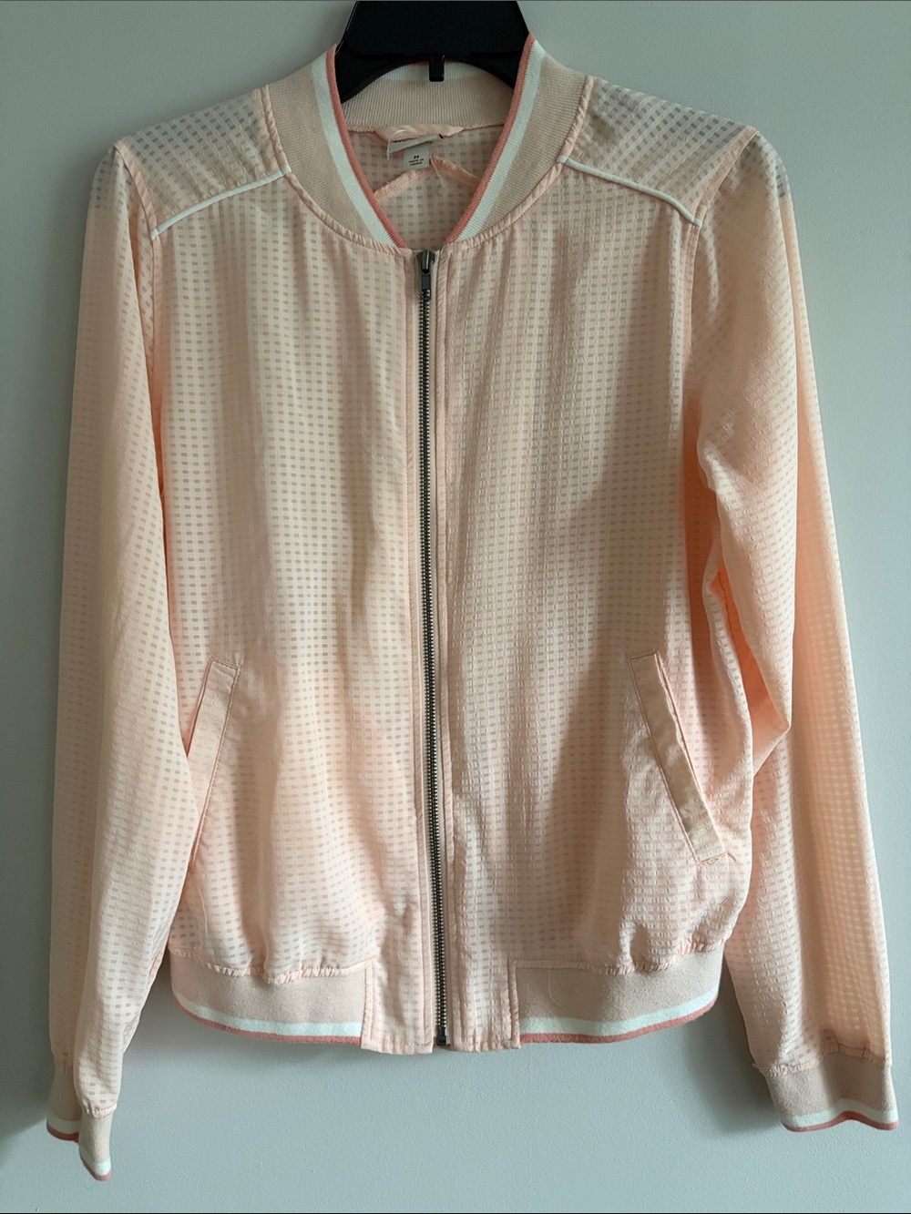 Merona Pale Peach Mesh Bomber Jacket